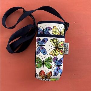 Brighton Multicolor Garden Wings Butterfly Crossbody Water Bottle Cell Phone Bag